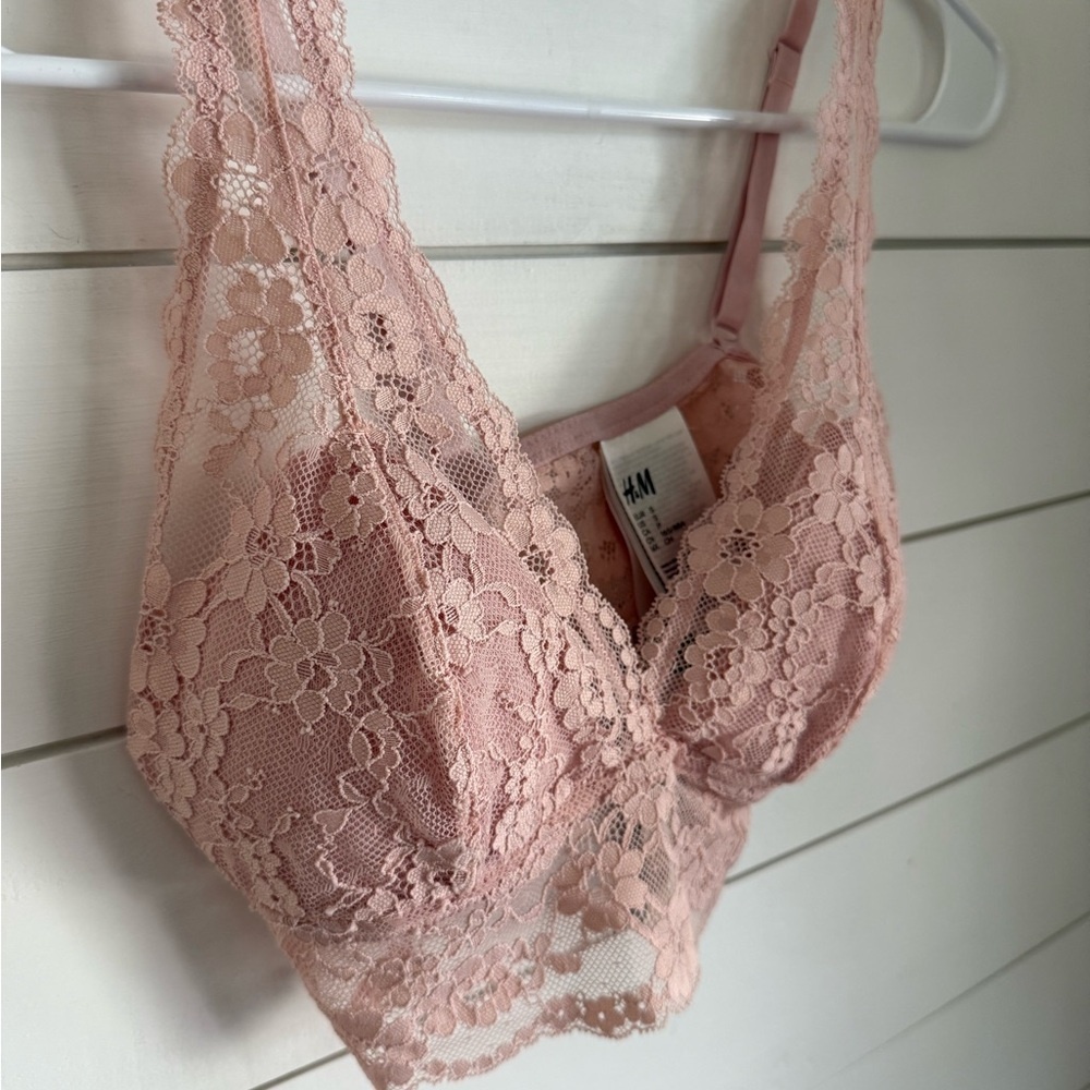 H&M Pink Lace‎ Bra with Scalloped Edges